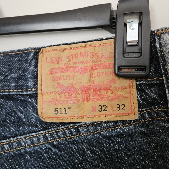 Levi's Jeans Pants Denim Dark Wash 511 Skinny 32 x 32 Casual Classic Neutral - Picture 8 of 11